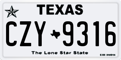 TX license plate CZY9316