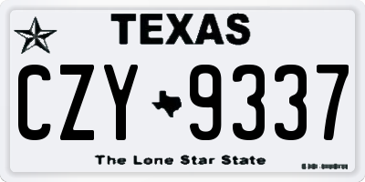 TX license plate CZY9337