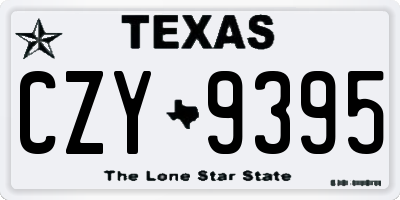 TX license plate CZY9395