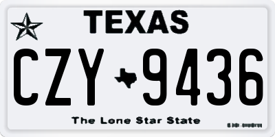 TX license plate CZY9436