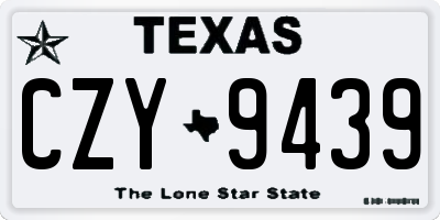 TX license plate CZY9439