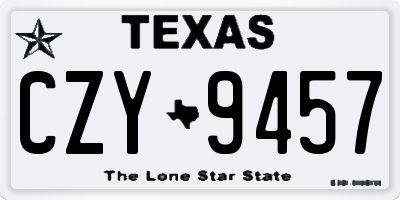 TX license plate CZY9457