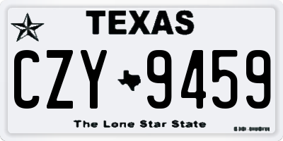 TX license plate CZY9459