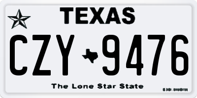 TX license plate CZY9476