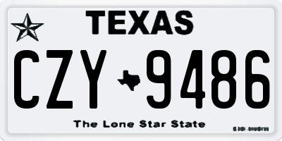 TX license plate CZY9486