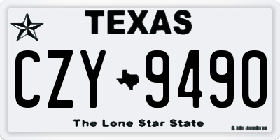 TX license plate CZY9490