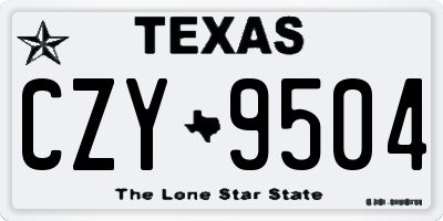 TX license plate CZY9504