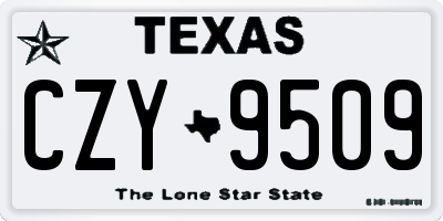 TX license plate CZY9509