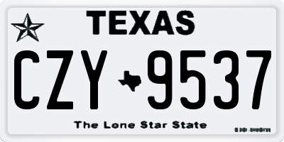 TX license plate CZY9537