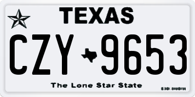 TX license plate CZY9653