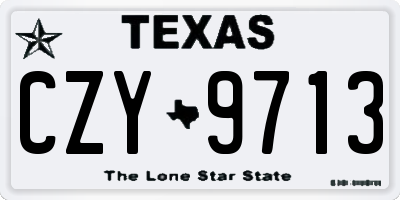 TX license plate CZY9713