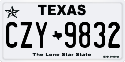 TX license plate CZY9832