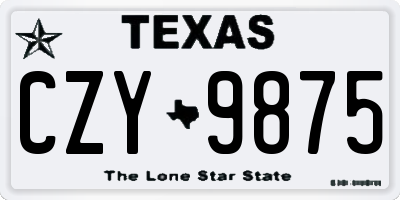 TX license plate CZY9875