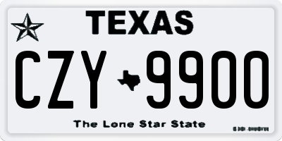 TX license plate CZY9900