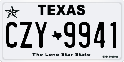 TX license plate CZY9941