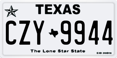 TX license plate CZY9944