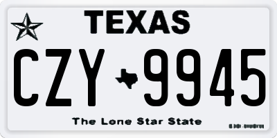 TX license plate CZY9945