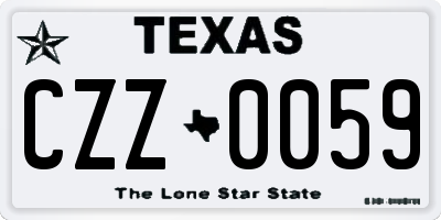 TX license plate CZZ0059