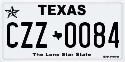 TX license plate CZZ0084