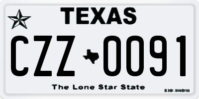 TX license plate CZZ0091