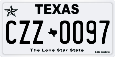 TX license plate CZZ0097