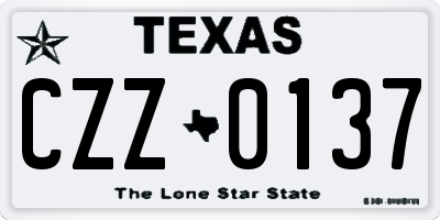 TX license plate CZZ0137