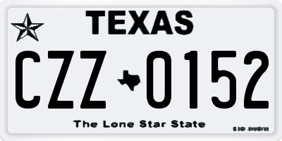 TX license plate CZZ0152