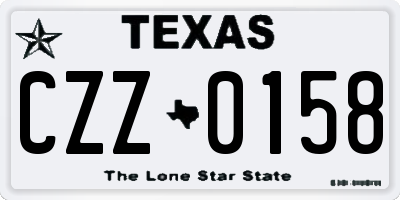 TX license plate CZZ0158