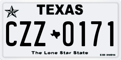 TX license plate CZZ0171