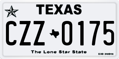 TX license plate CZZ0175