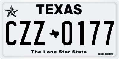 TX license plate CZZ0177