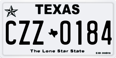 TX license plate CZZ0184