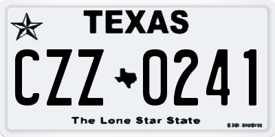 TX license plate CZZ0241