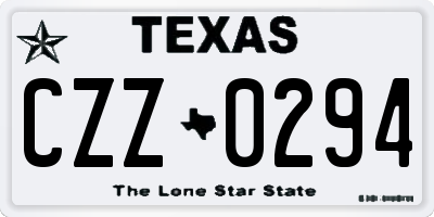 TX license plate CZZ0294