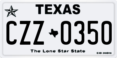 TX license plate CZZ0350