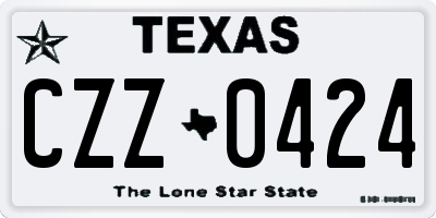 TX license plate CZZ0424