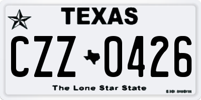 TX license plate CZZ0426