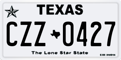 TX license plate CZZ0427