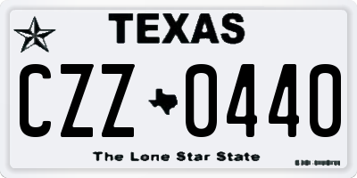 TX license plate CZZ0440