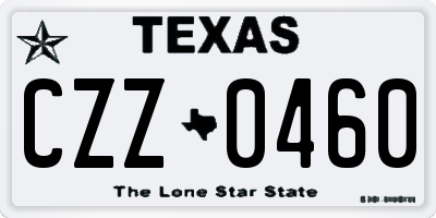 TX license plate CZZ0460