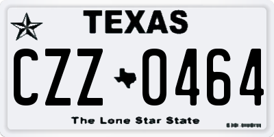 TX license plate CZZ0464