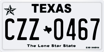TX license plate CZZ0467