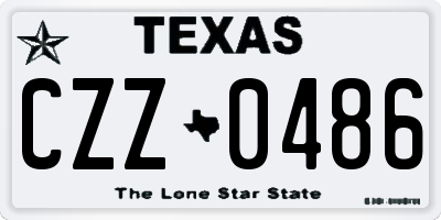 TX license plate CZZ0486