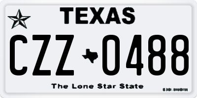 TX license plate CZZ0488