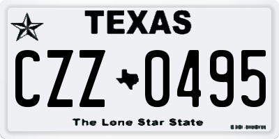 TX license plate CZZ0495