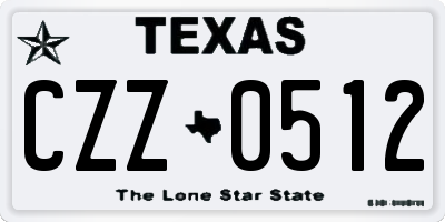 TX license plate CZZ0512