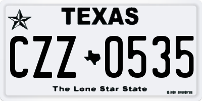 TX license plate CZZ0535