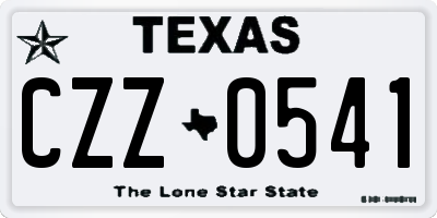 TX license plate CZZ0541