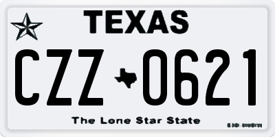 TX license plate CZZ0621