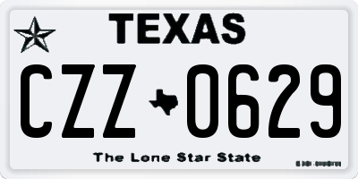 TX license plate CZZ0629